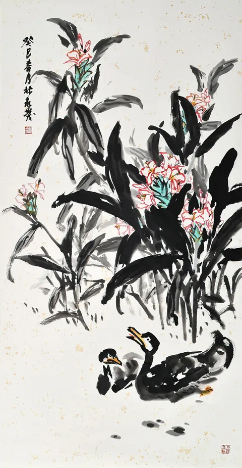 Ginger Flowers with Double Ducks